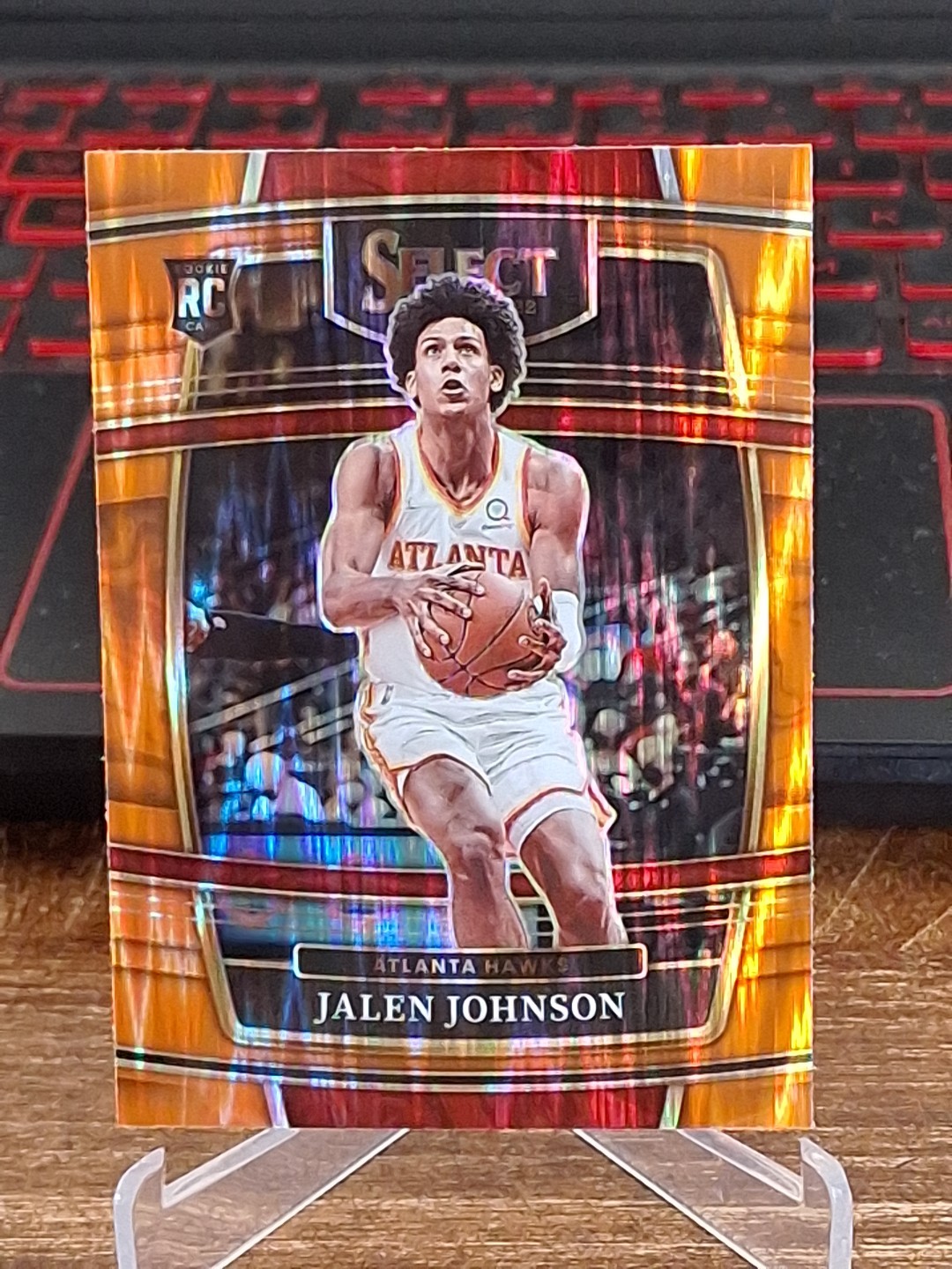 Jalen Johnson Rookie RC Orange Flash Prizm 2021-22 NBA Select Concourse SP - #17