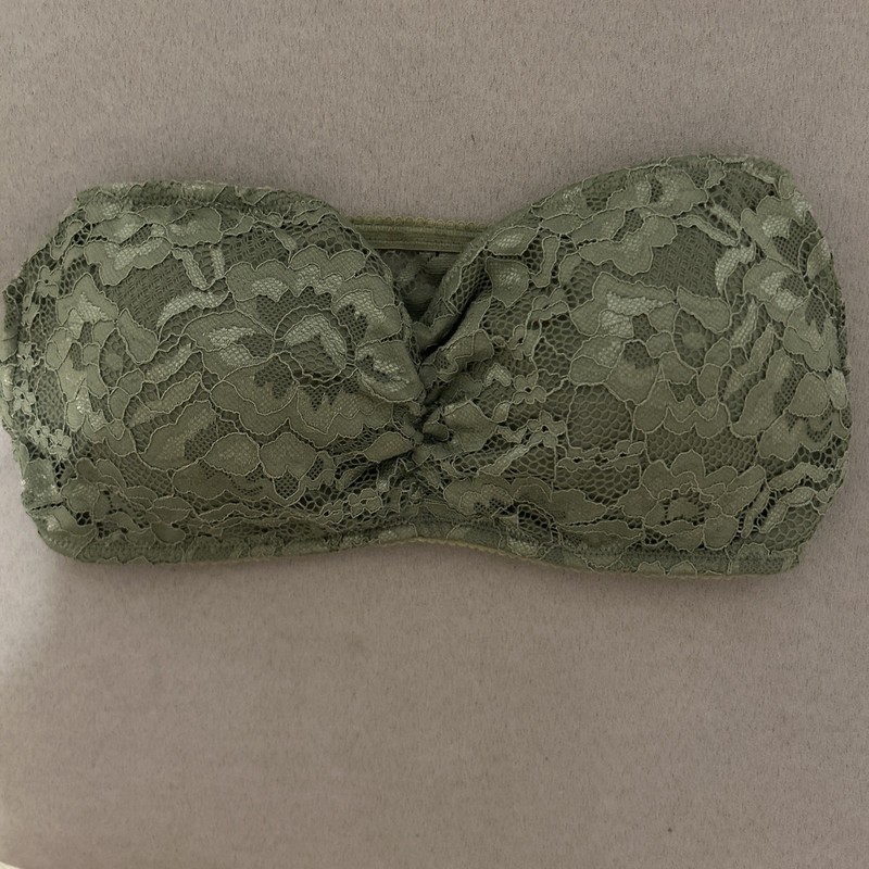 NWOT Poof Women’s Bandeau Bra Strapless Green Sz S/M Padded