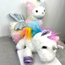 Rainbow Unicorn Plush Bundle Sparkle Tales and FAO Glow Brights Llamacorn