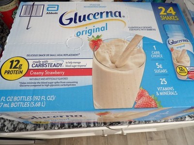 24 PACK - Glucerna Original Nutrition Shake, Strawberry, 8 oz Bottles