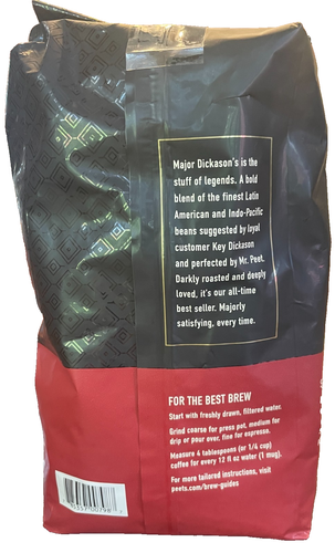 Peet's Coffee Major Dickason's Blend Coffee Dark Roast Whole Bean 2 Lbs E 2/9/27 - Picture 2 of 6