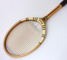 Rare Antique Lawn Tennis Racket. Vintage Slotted Shaft Fenisse Phenix Paris.