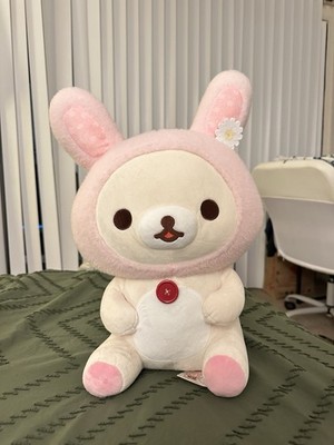 San-X Rilakkuma Korilakkuma Bunny Bear Plush Pink/White Easter 2024 MY62201