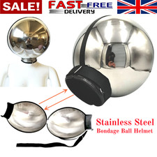 Stainless Steel Ball Helmet Head Hood Slave Mask BDSM Bondage Restraint Adult UK