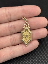 Ancien Pendentif En Plaqué Or FIX Art Déco
