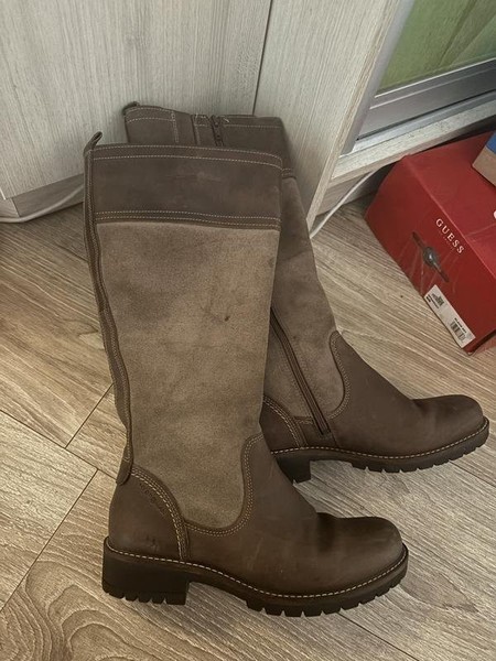 Women Ecco Boots Brown Leather 38 #3S53