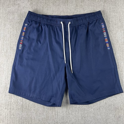 #ad Wowie Nomad 3.0 Hybrid Shorts Mens Large Navy Blue Aztec Trim No Liner 7quot; Inseam $27.99
