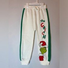 The Grinch White and Green Kids Joggers Sz 4T