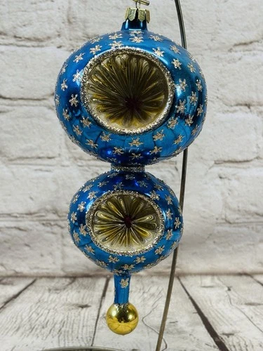 Christopher Radko Azul Real Doble Estrella Reflector Adorno de Navidad 9 pulgadas - Imagen 10 de 12