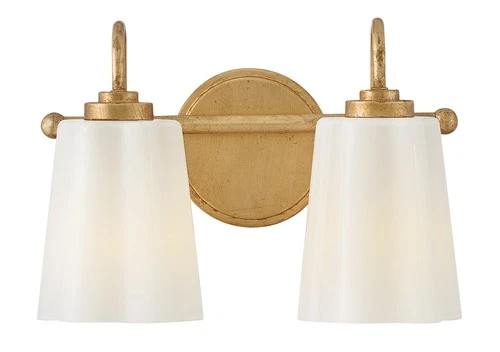 Lark 85412 Honey 2 Light 14"W Vanity Light - Brass - Picture 4 of 5