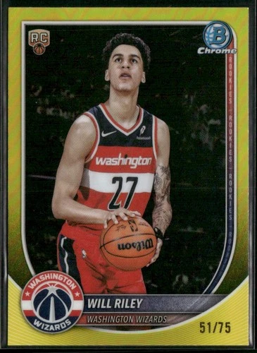 2025-26 Bowman #BCV-21 Will Riley Chrome Yellow Refractors #/75