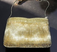 VINTAGE Walborg Beaded Evening Clutch-Best  Comp  1950s  60s Gold Bag