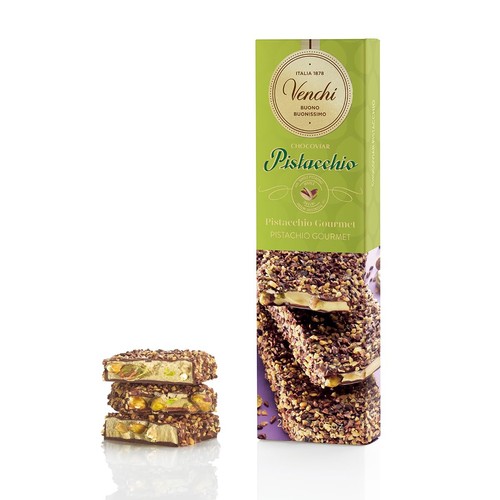 Venchi - Chocoviar Pistachio Chocolate Soft Bar, 200 g - With Crunchy Pistachios