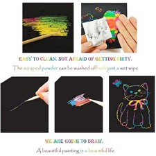 Funny Scratch Children Painting Notebook DIY Drawing Toy Big Blow Painting Child
