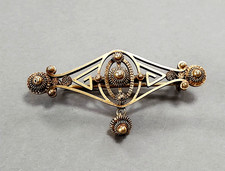 FINE ANTIQUE NORWEGIAN MARIUS HAMMER 830S SILVER GILT ETRUSCAN 1.7 "  BROOCH/PIN