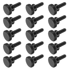 15pcs M4 x 10mm Black Steel Flat Head Shoulder Knurled Thumb Screws