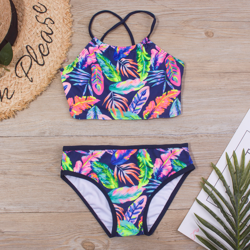 Kids Swimwear New Print Girls Kid Bikini Set 5-14 Years Children Swimming Suit - Picture 25 of 39