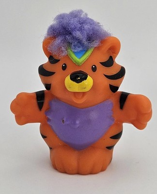 2006 Fisher Price Little People 3'' CIRCUS TIGER Touch N Feel Purple Hair