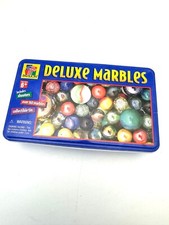 Deluxe Marbles 160 Assorted Glass Marbles  Shooters Tin Pavilion 1999