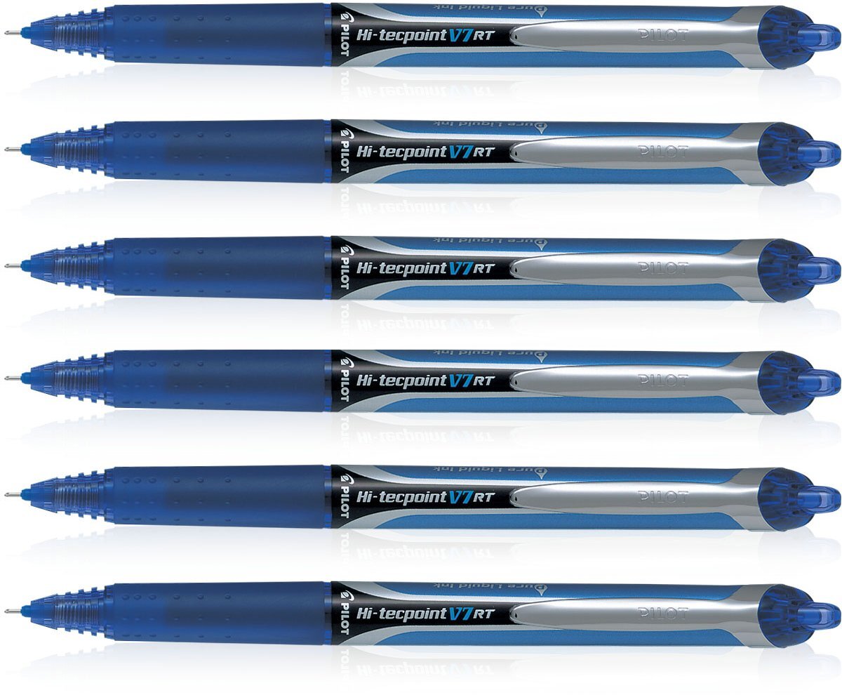 Pilot 019596 Hi-TecPoint V7 RT Pen (Blue - Pack of 6)