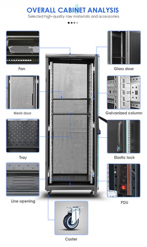 18U-46U Server Network Cabinet Data Center Equipment Rack 19 Inch Rack Wholesale - Picture 9 of 14