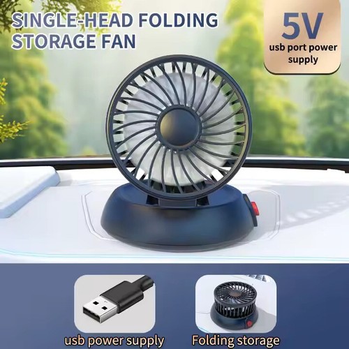 Car Cooling Air Fan 5V Dual Head Car Fan Portable Vehicle Fan 360° Rotatable - Picture 2 of 9