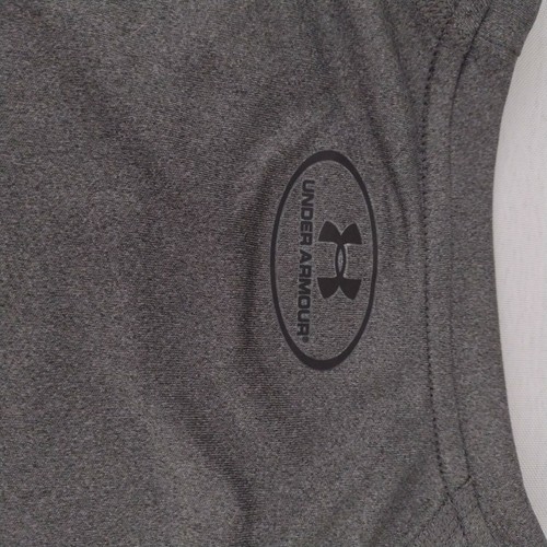 Under Armour Shirt Men Medium Performance Short Sleeve Heatgear Loose Gray A18 - Picture 11 of 11