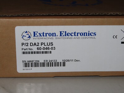 EXTRON 28-071-07LF 60-046-03 P/2 DA2 PLUS 2 OUTPUT VGA DISTRIBUTION AMP