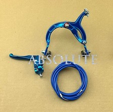 Blue Old School BMX Bike MX FRONT Brake Lever Cable Caliper Cruiser Bicycle