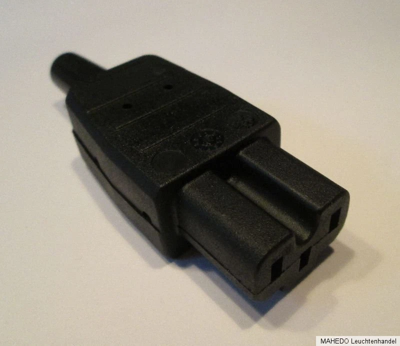 Heißgerätestecker Warmgerätestecker Kaltgerätestecker Geräte Stecker schwarz 230 - Bild 2 von 4