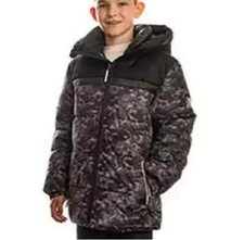 ZEROXPOSUR BOYS PUFFER JACKET, WATER RESISTANT SIZE 5/6, BLACK CAMO NEW