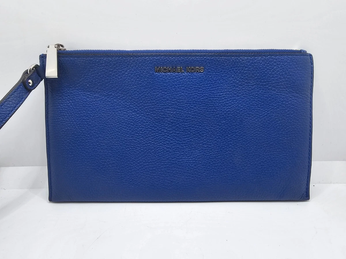 Michael Kors Zip Clutch Wristlet Bag Blue