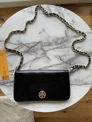 Tory Burch Adalyn Clutch Patent Saffiano Schwarz Gold Nur 2-3x getragen.NP: 340 