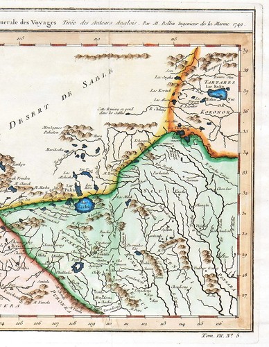 TIBET CHINA "Carte du Grand Thibet" 1740-60 N. BELLIN ORIGINAL ANTIQUE MAP - Picture 3 of 5