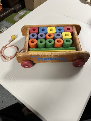 Playskool Colorol Wagon 15 Shapes And 4 Rods