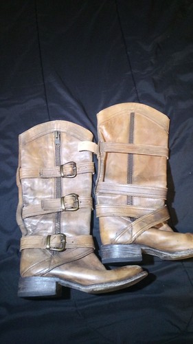 Vintage Stetson Womens sz 6 Tall Side Zip Low Heel Riding Cowboy Boots. Buckles - Picture 5 of 11