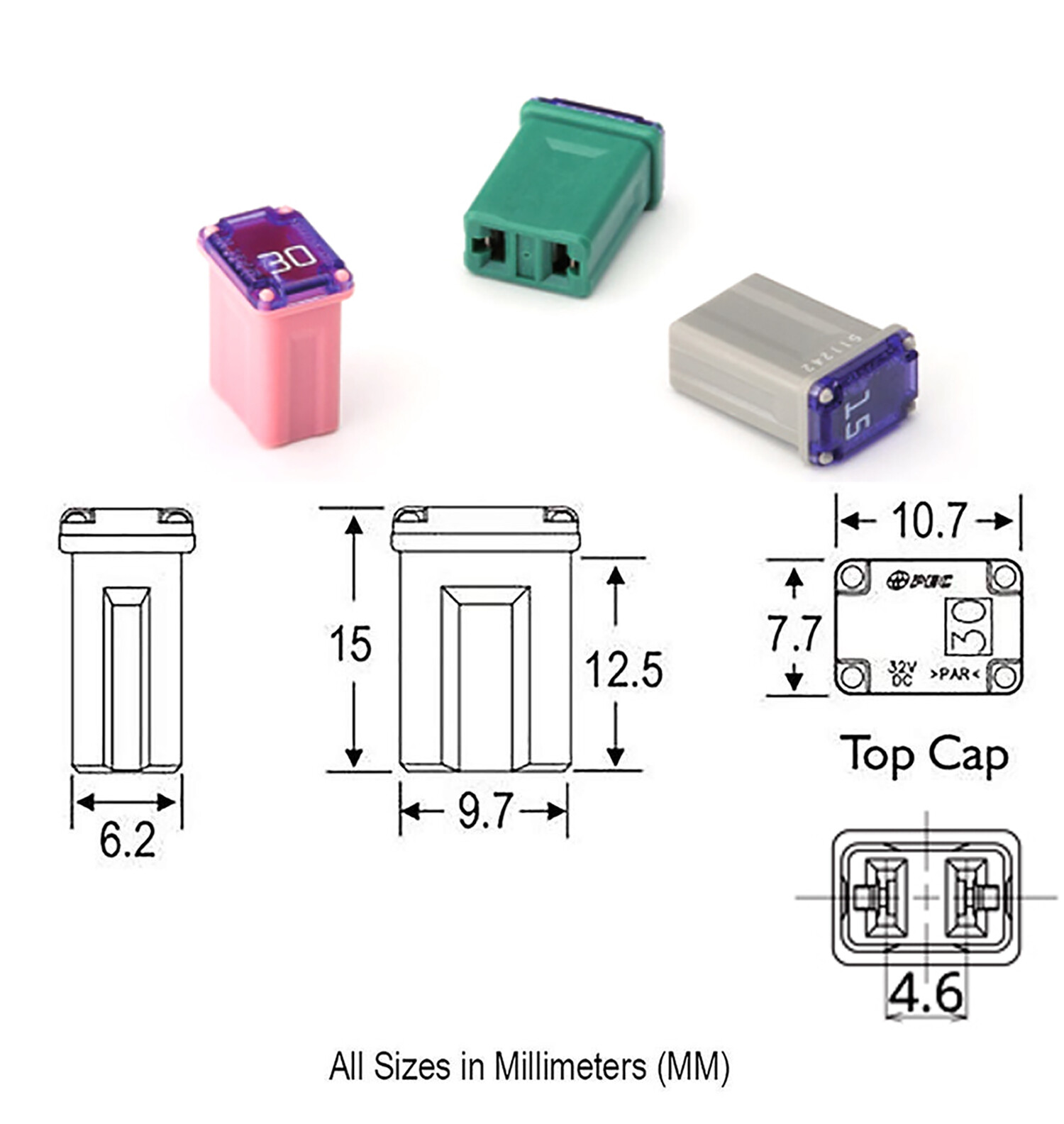 10 Pack Micro Cartridge Fuses FMM MCASE Type Fuse for Cars, Trucks