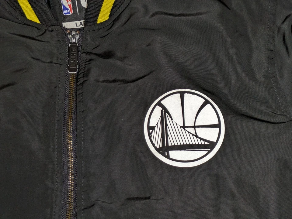 Chaqueta Golden State Warriors Adulto Grande Negra GRANDE Logo Deletrear NBA UNK Foto 3 de 4