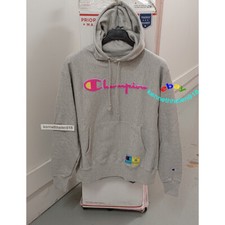 CHAMPION LIFE CHENILLE LOGO REVERSE WEAVE HOODIE OXFORD GREY MENS SIZE M,L
