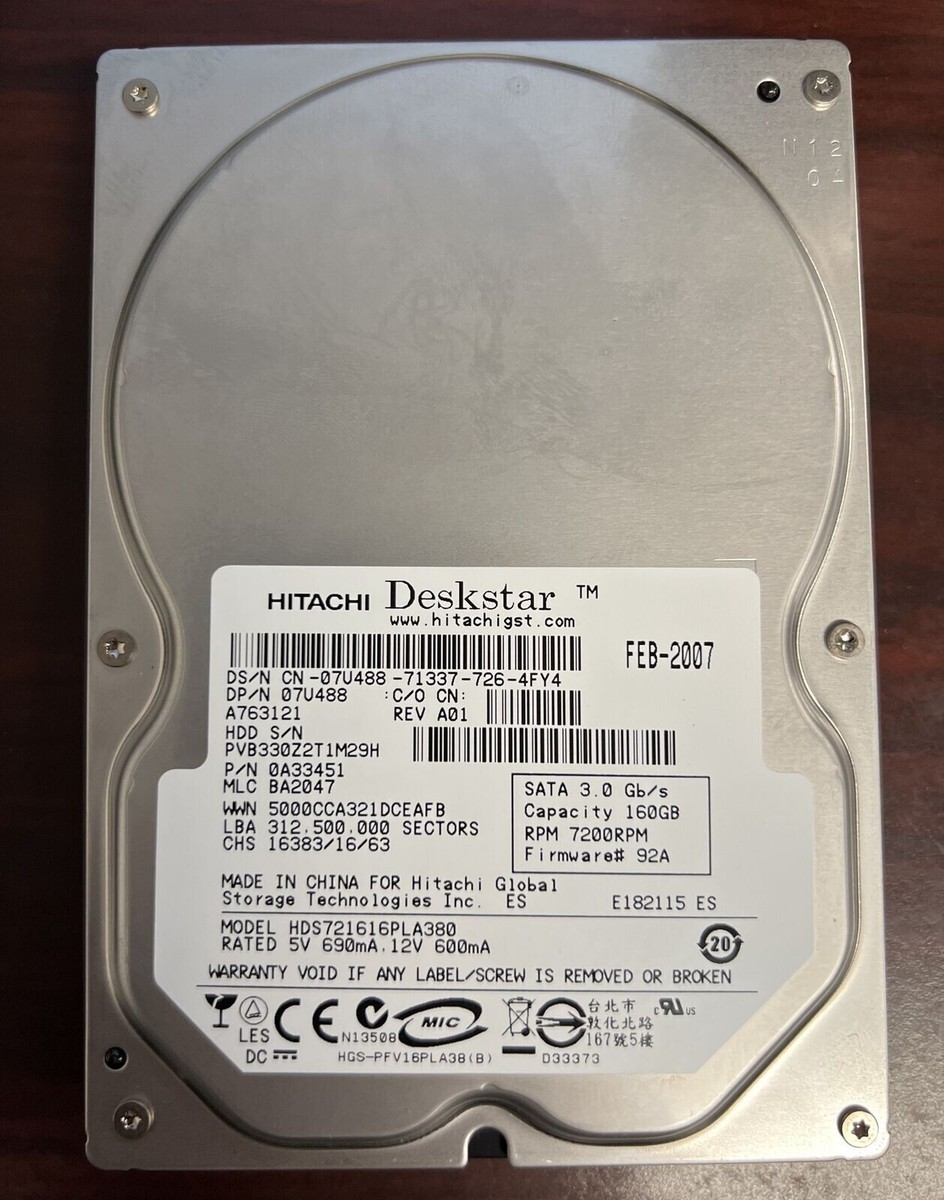 HDS721616PLA380 Hitachi Deskstar 160GB 3.5