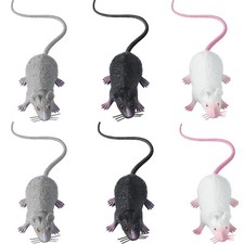 Boao 6 Pcs Plastic Rat Fake Rat Toys Plastic Mice Simulation Mouse Toys April...