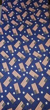 US flags stars red white blue Patriotic 100 Cotton Fabric New per yard