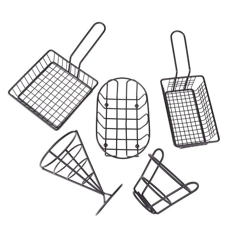 1Pc Mini French Deep Fryers Basket Net Mesh Stainless Steel Fries Chip