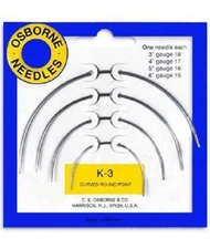 C S Osborne K-3 Curved Round Point Needle 4 piece Kit