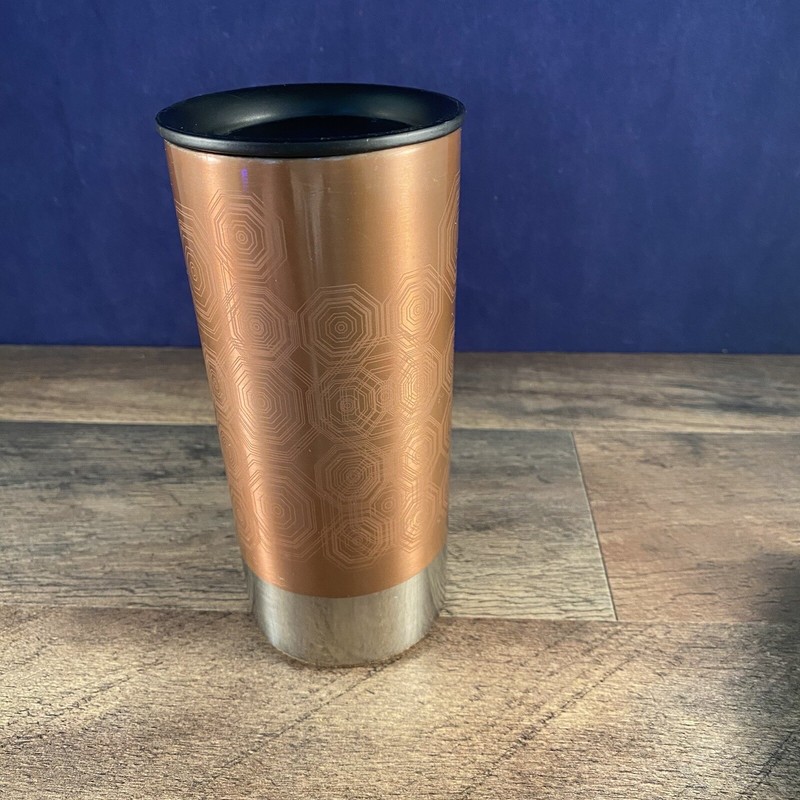 Starbucks Travel Mug Metal Copper Color Octagon 2012 12Fl Oz