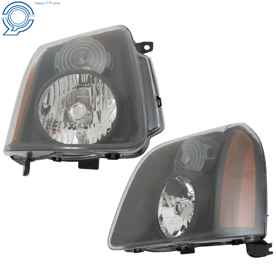 Black For 2007-2014 GMC Yukon XL 1500 2500 Denali Headlight Headlamps Left+Right - Image 4 of 4