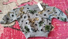 NEW 18 mo unisex girls boys Gray Jurassic World dinosaur sweatshirt top toddler
