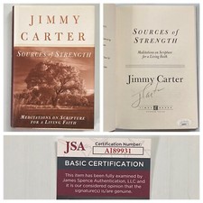 President Jimmy Carter Signed Autograph Sources Of Strength HC - JSA - FREE S&H!