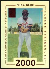 2002 Topps Tribute Lasting Impressions (Red) #9 Vida Blue #23/86