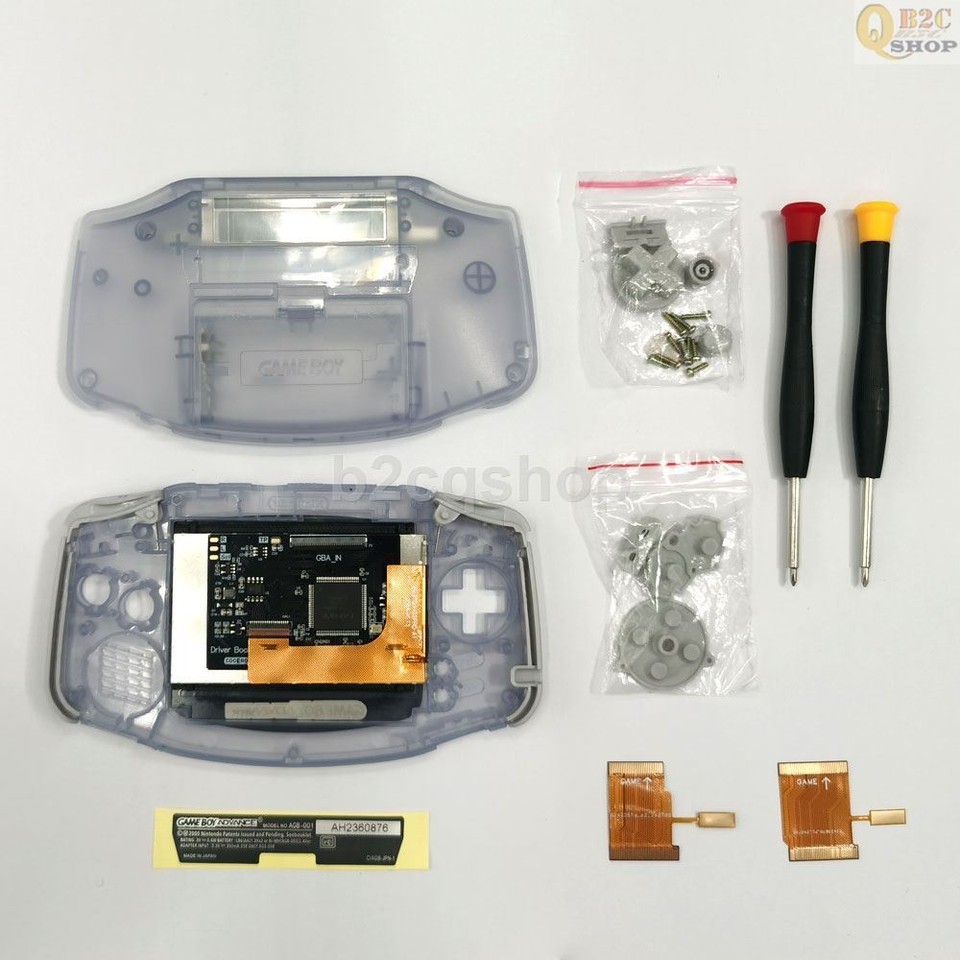 GBA GameBoy Advance IPS LCD Backlight Kit Highlight Drop in NO SOLDER ...